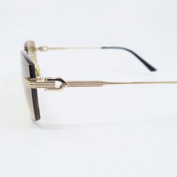 Paul Vosheront PV 635S C1 23KGP Gold/Brown Gradient, Rimless, New Sunglasses. - Picture 6 of 11